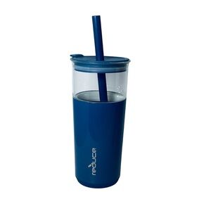 🐳 Reduce Glass Tumbler with Straw